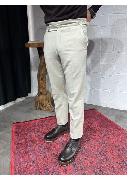 Özel Tasarım Kemer Detaylı Yün Kumaş Pantalon modelleri