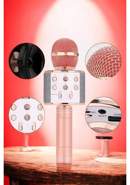 Şarjlı ve Uzun Pil Ömürlü Karaoke Mikrofon USB Bellek Destekli Profesyonel Ses - M394K938-R863 indirimleri