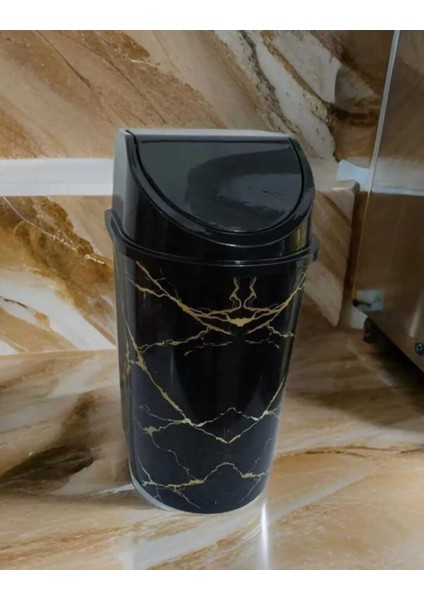 Dekoratif Mermer Görünümlü Çöp Kovası – Estetik ve Fonksiyonel