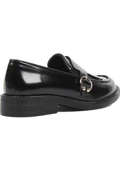 Kadın Siyah Tokalı Açma Deri Loafer fırsatları