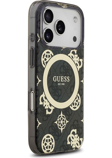iPhone 17 Pro Uyumlu Kılıf Guess Lisanslı M-Safeli Iml Peony ve 4g Desenli Klasik Logolu Kapak Siyah fırsatları