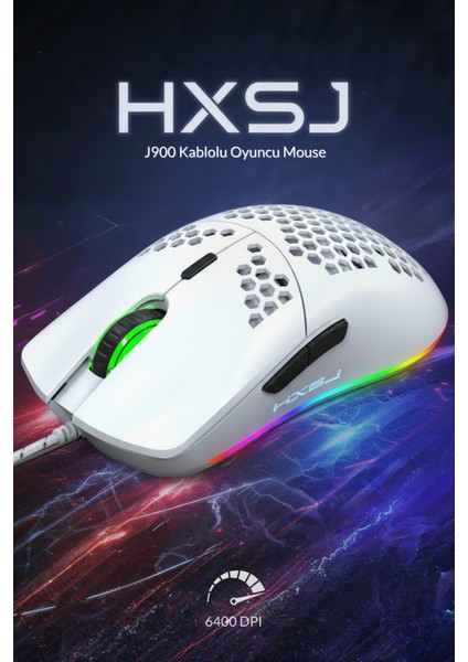 J900 Kablolu 6400 Dpı Rgb Oyuncu Mouse