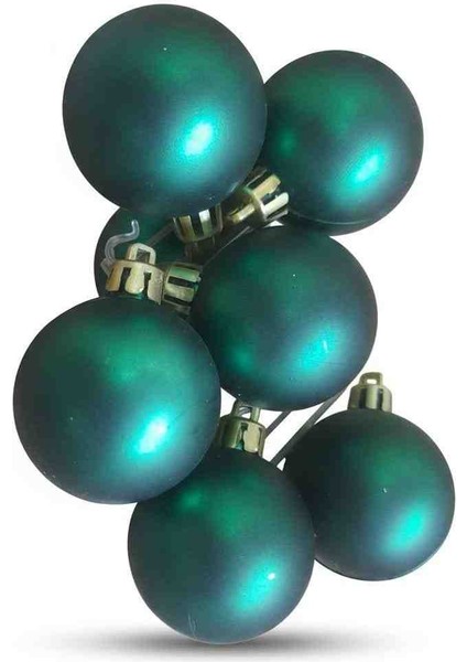 Yılbaşı ve Eğlenceli Günler Süs Topu 4 cm Mat Yeşil 6 Ad