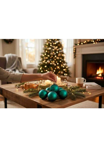 Yılbaşı ve Eğlenceli Günler Süs Topu 4 cm Mat Yeşil 6 Ad modelleri