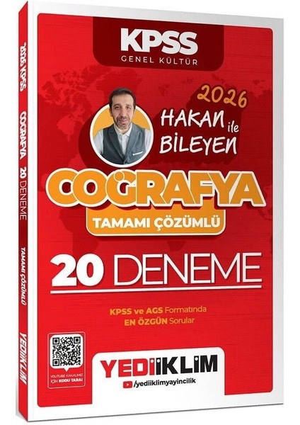Yediiklim 2026 Kpss Coğrafya 20 Deneme Çözümlü - Hakan Bileyen Yediiklim Yayınları
