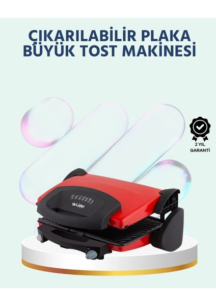 2000W Tost ve Izgara Makinesi – Granite/teflon Plaka Seçenekli