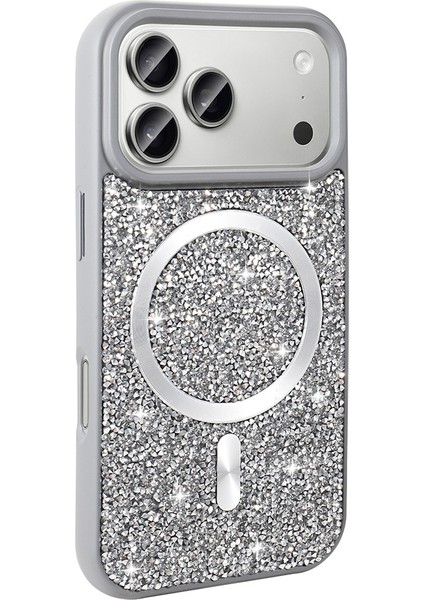 Iphone 17 Pro Max Uyumlu Kılıf Magsafe Destekli Işıltılı Simli Parlak Dökülmez Taşlı Kapak fiyatları