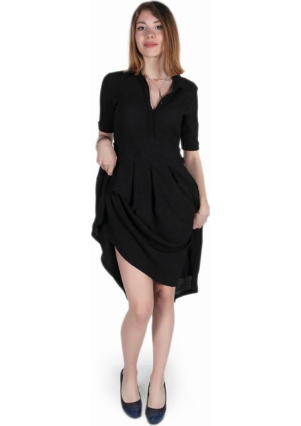 Keten Günlük Yazlık Ofis Kadın Elbisesi