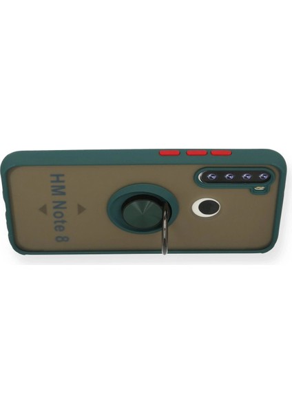 Xiaomi Redmi Note 8 Kılıf Montreal Yüzüklü Silikon Kapak - Yeşil - FKU3908-3449 modelleri