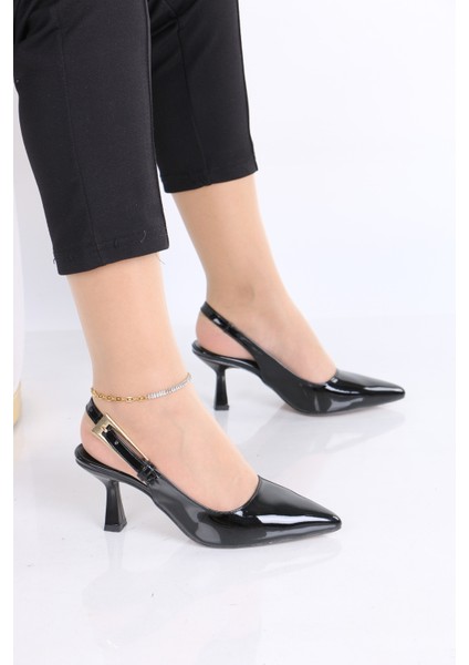 Sivri Burun Siyah Rugan Topuklu Ayakkabı – Klasik ve Şık Tasarım modelleri