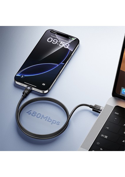 RS50C Usb-A To Type-C Örgü Tasarımlı Hızlı Şarj Özellikli Data ve Şarj Kablosu 1m Siyah fırsatları