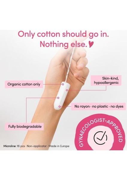 Enroush 100% Organik Pamuklu Tampon | Doğada Çözünür ve Toksinsiz | Hipoalerjenik - Tahriş ve Alerji Yapmaz | Ultra Emici - Sızdırmaz Koruma| Vücudunuz Için Sağlıklı ve Konforlu Seçim - 16 Adet Normal fiyatları