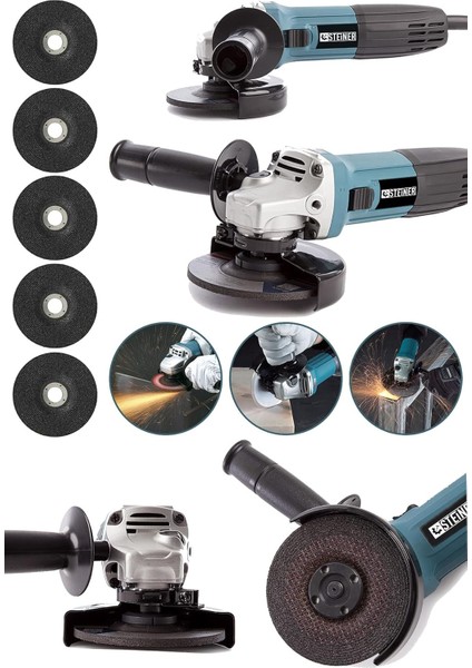 Alman 3000 Watt Professional 125 mm Sjs Metal Şanzuman Avuç Içi Taşlama Makinesi + 5 Adet Ta fiyatları