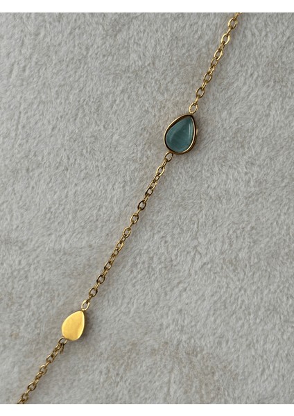 Mavi Damlalı ve Altın Detaylı Gold Y Kolye fırsatları