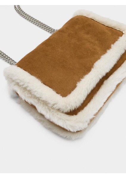 Kürk Efektli Kenarlı Omuz Çantası modelleri