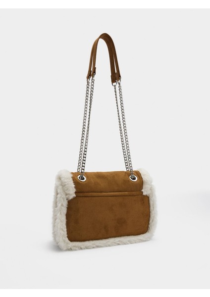 Kürk Efektli Kenarlı Omuz Çantası fırsatları