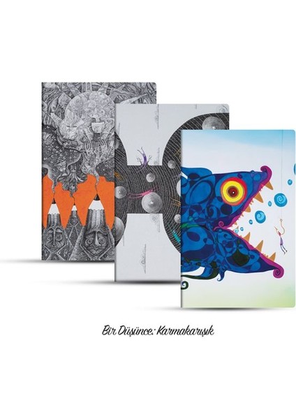 Üçlü Çizgisiz Defter Seti: Bir Düşünce: Karmakarışık