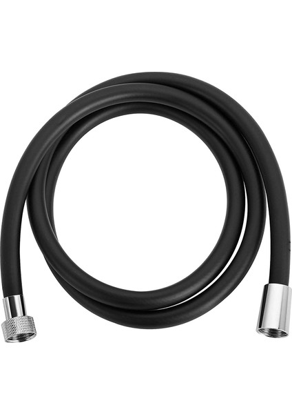 Kaliteli Patlamaz Kopmaz Paslanmaz Pvc 150CM Duş Hortumu Tüm Duş Başlıklarıyla Uyumludur (Siyah)