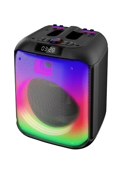 NDR-102B | 40W Güçlü 12" Bass Bluetooth Hoparlör | Kablosuz Karaoke Mikrofonlu | Rgb LED Işıklı Parti Ses Sistemi fırsatları