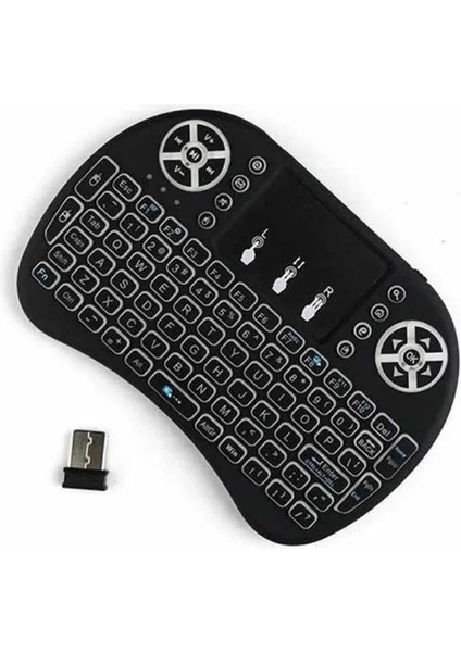 Kablosuz Türkçe Q Klavye Rgb Işıklı Televizyon Ps3 Dokunmatik Mouse