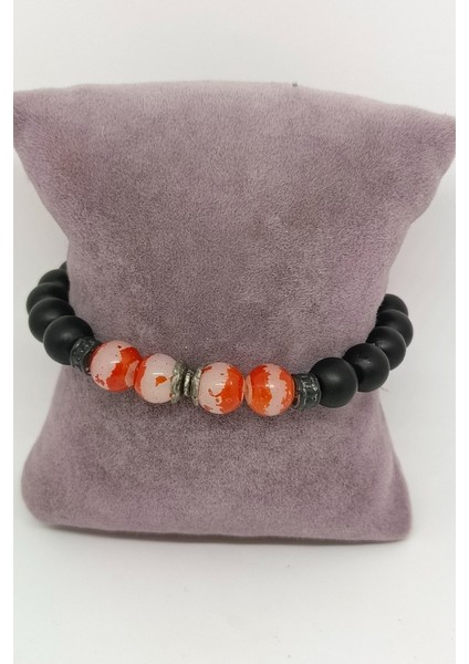 Akik ve Siyah Oniks Doğal Taşlı Bileklik modelleri