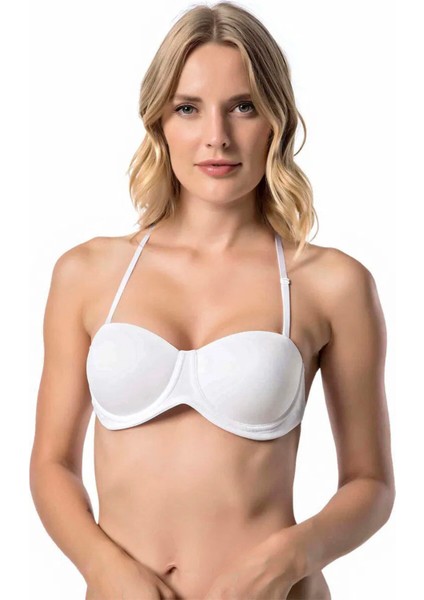 Le Jardin 7043 Micro Sırtı Şeffaf Silikon Desteksiz Dolgusuz Sütyen