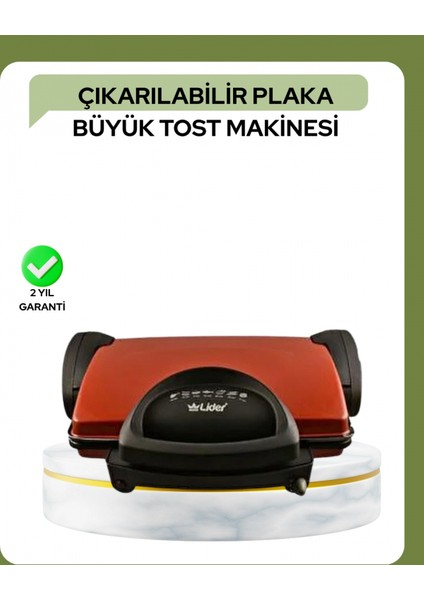 2000 Watt Teflon Tost Makinesi – Geniş Plaka, Ayarlanabilir Isı, Kolay Temizlik