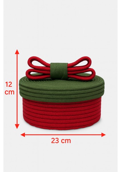 Christmas 4’lü Jüt Halatlı Dekoratif Hediye Sepeti Seti – Kırmızı Yeşil Noel Sepeti fiyatları