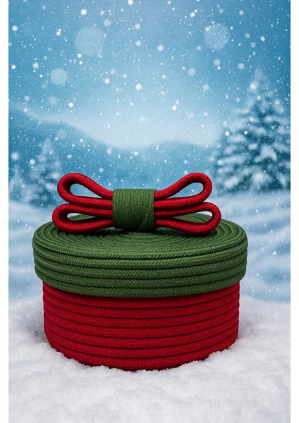 Christmas 4’lü Jüt Halatlı Dekoratif Hediye Sepeti Seti – Kırmızı Yeşil Noel Sepeti modelleri