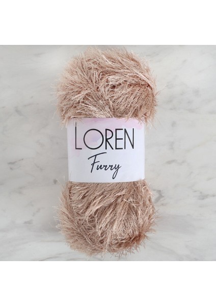 Loren Furry Bej El Örgü Ipi - RF053 - 34060