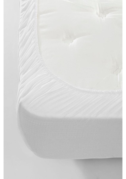 Beyaz Tek Kişilik Lastikli Çarşaf 100 cm x 200 cm Pamuk Çarşaf fiyatları