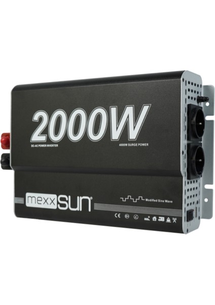- Inges 12 Volt 2000 Watt Modifiye Sinüs Inverter - Invertör - 12/220 Volt Çevirici