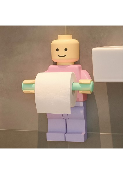 Minecraft Inventory Envantetuvalet Kağıdı Tutucu Tuvalet Kağıtlığı - Büyük Boy -Lego Adam Tuvalet Kağıdı Tutucur Figür Kutu / Mini Elmas Kazma, Can Barları Dahil.