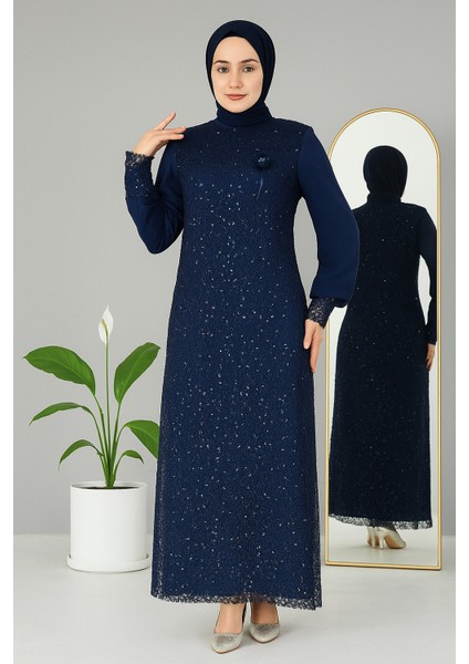 Şifon Pul Payetli Tesettür Abiye fiyatları