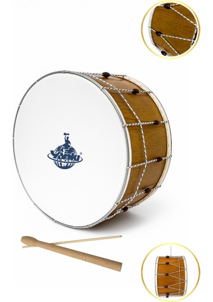 Cd-51 Profesyonel Asma Davul 51 cm Ipli Boncuklu Akort Özellikli (Tokmak ve Çubuk Hediyeli)