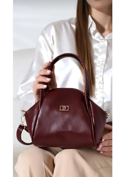 The Moiss Mini Boy Bordo Fermuarlı Çapraz Askili Omuz ve El Çantasi