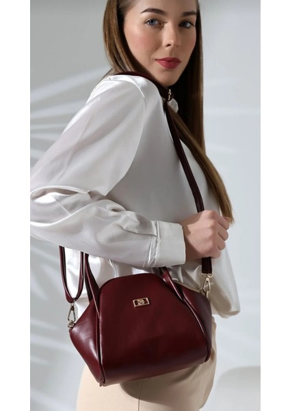 The Moiss Mini Boy Bordo Fermuarlı Çapraz Askili Omuz ve El Çantasi modelleri