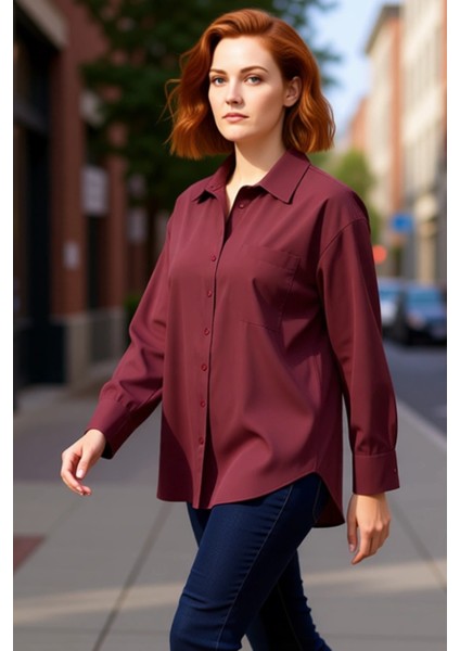 Kadın Dokuma Gömlek Rahat Kalıp Uzun Kol Günlük Şıklık ve Konforlu Bir Deneyim Fonksiyonel indirimleri