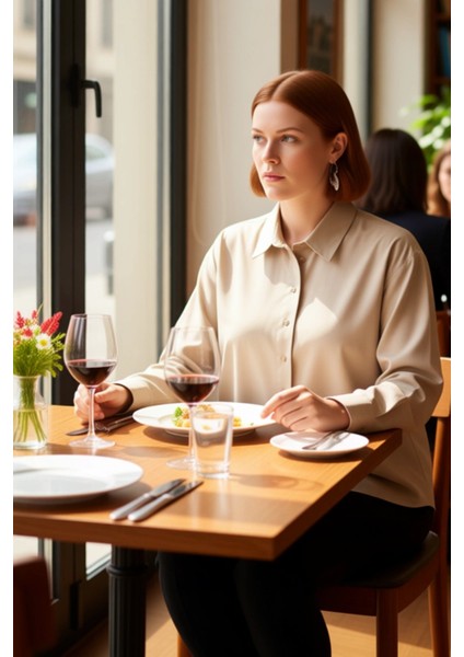 Büyük Beden Kadın Rahat Kesim Uzun Kollu Dokuma Kumaş Düz Desenli Temel Gömlek ve Konforu Şık fiyatları