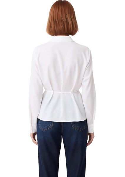 Kadın Bağlama Detaylı Dokulu Transparan Gömlek Şık Görünümünüzü Tamamlayacak Özel Tasarım Spor indirimleri