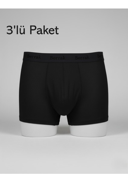 Erkek Boxer Modal Kumaş 3'lü Paket Extra Esnek Likralı Slim Fit - Berrak