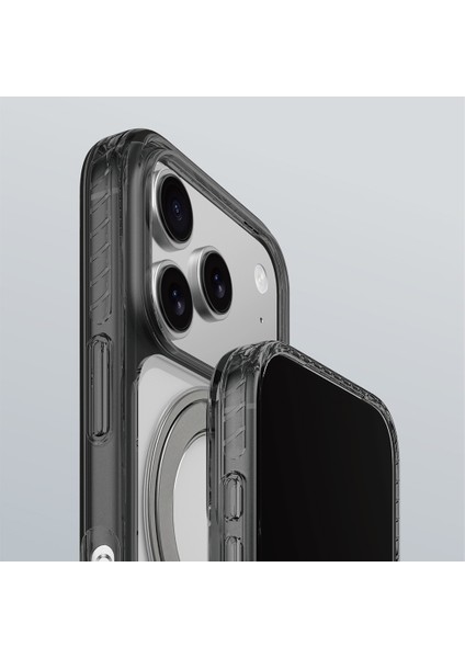 iPhone 17 Pro Max Uyumlu Kılıf M-Safeli Airbag Standlı Amazingthing Titan Pro Magspin Kapak Siyah