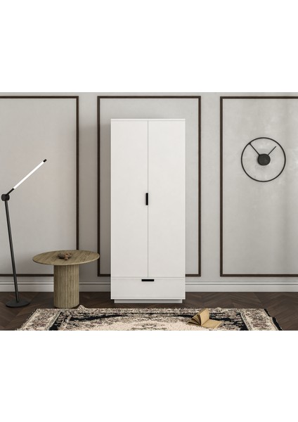 2 Kapaklı Tek Çekmeceli 3 Raflı Ultra Çok Amaçlı Mutfak Banyo Kiler Dolabı