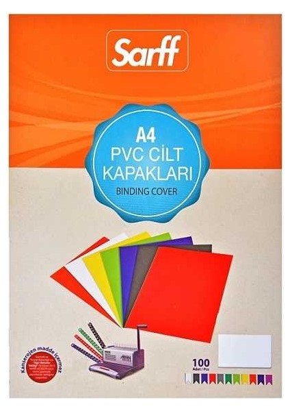 Sarff Cilt Kapağı Plastik Opak A4 160 Mıc Beyaz 15201012-100 Lü