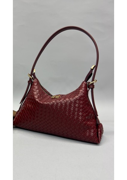 The Moiss Örgü Dokulu Bordo Renk El ve Omuz Çantası modelleri