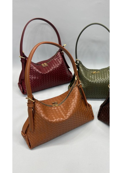 The Moiss Örgü Dokulu Bordo Renk El ve Omuz Çantası fırsatları