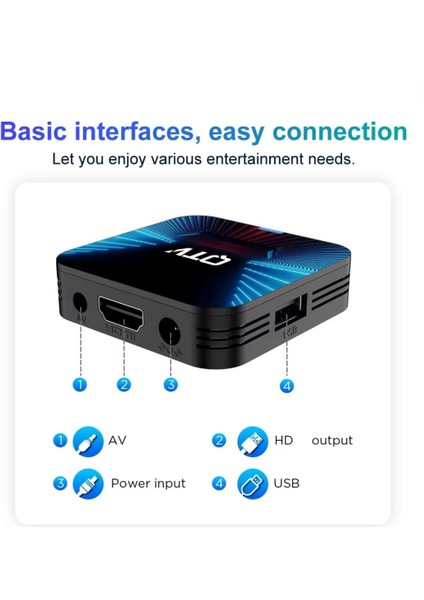 Vontar Qtv Q1 Android Tv Kutusu 10.0 Allwinner H313 2gb 16GB Destek 4K H.265 HDR10 Wifi Televizyon Kilidi Medya Oynatıcı Set Top Box 2gb 16GB