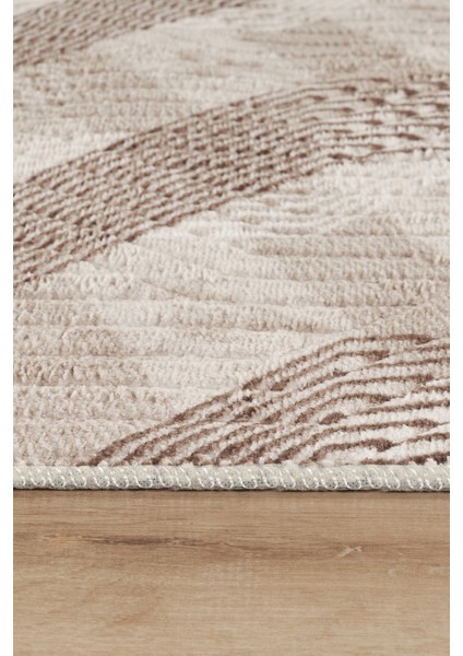 Yıkanabilir Örgü Saçak Kaymaz Tabanlı Kesme Rulo Halı Yolluk,oturma Odası,mutfak KAHVE-7027 modelleri