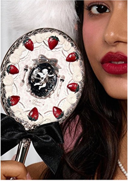 Çilekli Aşk Tanrısı El Aynası,vintage Romantik Tasarım fiyatları