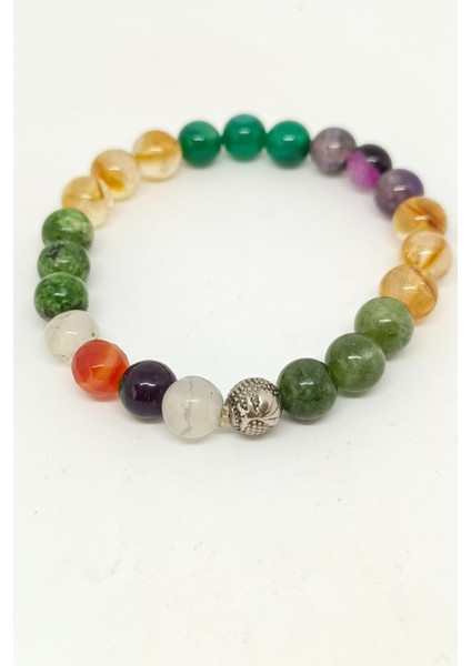 Doğal Taşlı (Yeşim, Ametist, Ay, Sitrin, Akik) Çakra Bileklik